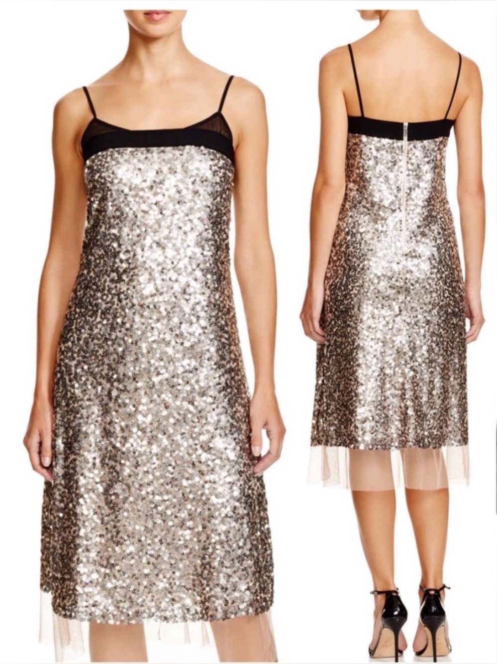 DKNY Cocktail Sequin Dress, black Indy Sleaze Dress, New Year’s Eve dress, glam